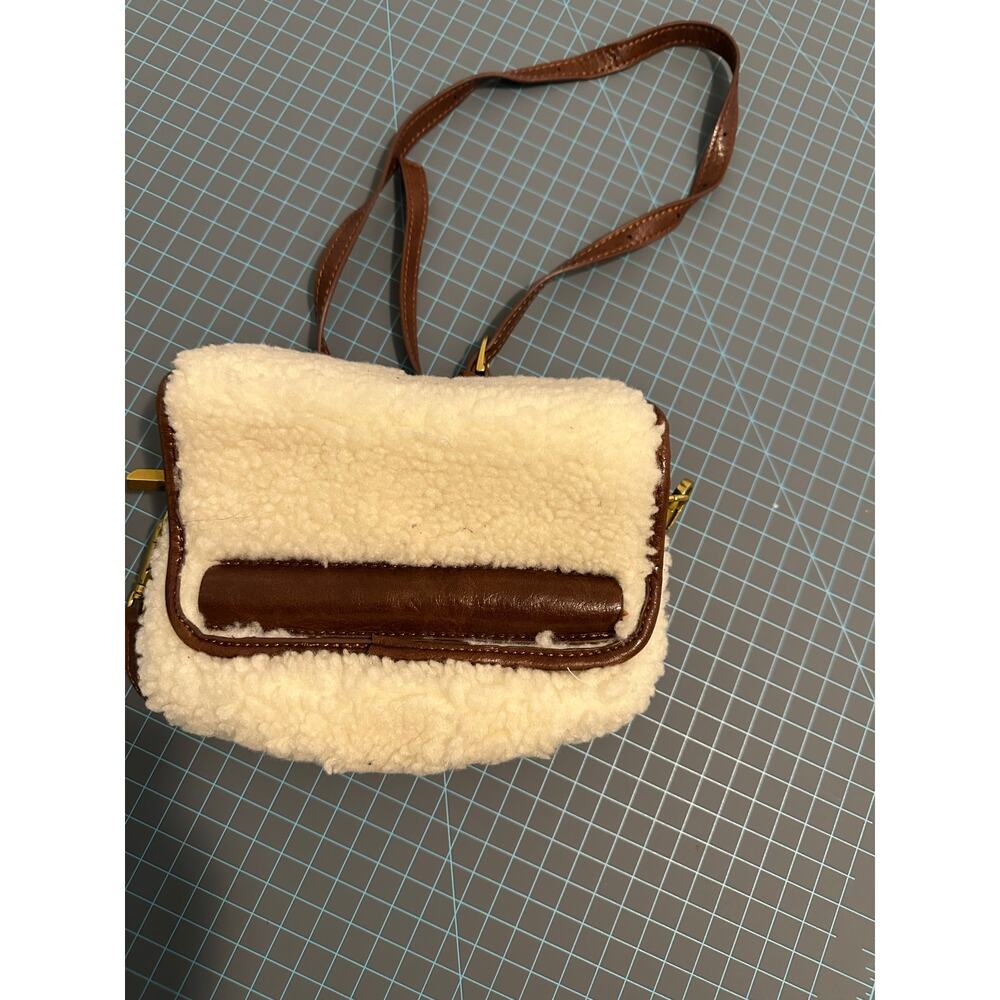 Anthropologie small Sherpa crossbody adjustable/ removable strap purse bag - Picture 2 of 6